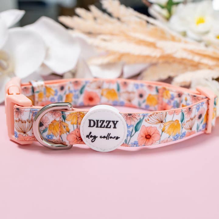 Dizzy Dog Collars – wholesale Halsband - Hund – Peachy Posies hundhalsband | Canvas och neopren hundhalsband