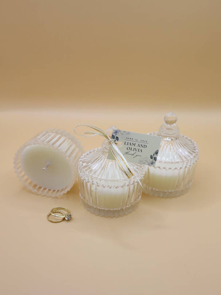 Personalized Wedding Favors - Mini Candles | Engagement Party Favors for wholesale by alCo Candles