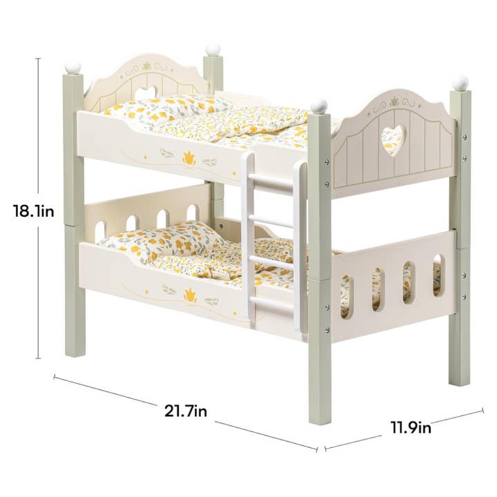 Robud & Mewoofun Official Store - Wholesale Doll Accessory Kit - Kids - Robud Baby Doll Bunk Beds Wooden Doll Cribs Cradle 1