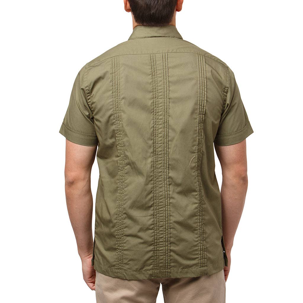 Paris Texas Apparel Co. - Wholesale Button Down Shirt - Men's - Hunting Classic Guayabera - Olive5