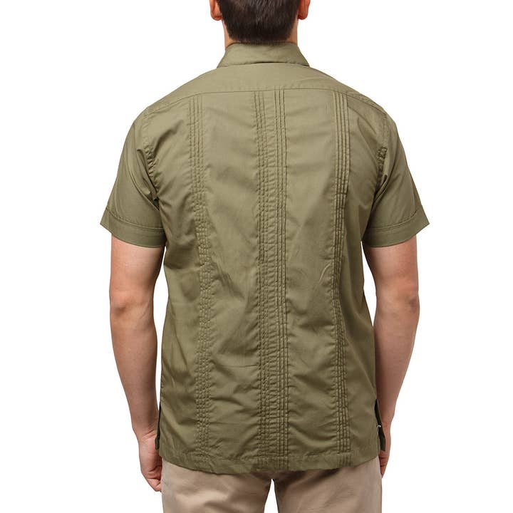 Paris Texas Apparel Co. - Wholesale Button Down Shirt - Men's - Hunting Classic Guayabera - Olive5