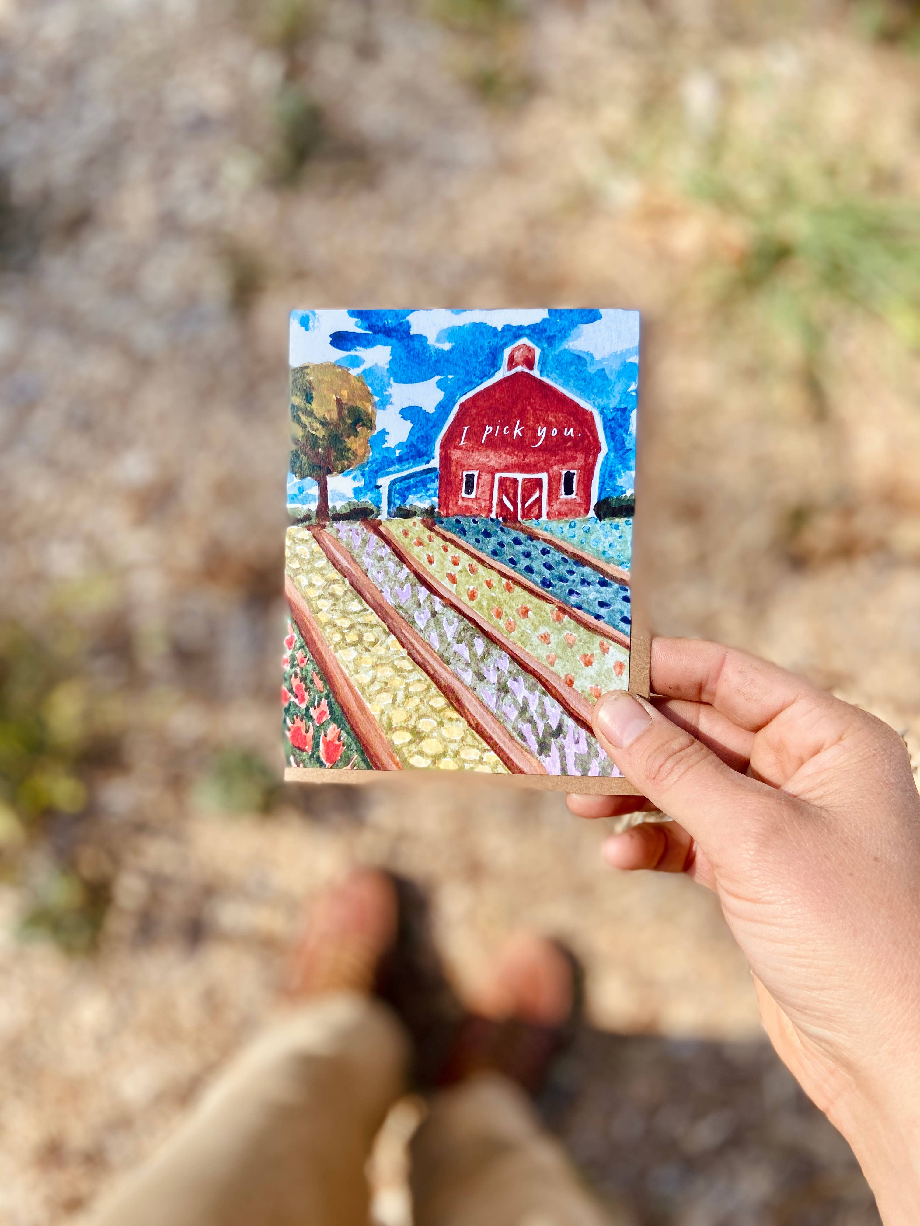 Little Salt Wagon - Vendita all'ingrosso Biglietti d'amore - Biglietto «I Pick You Barn Garden Farm Homestead»6