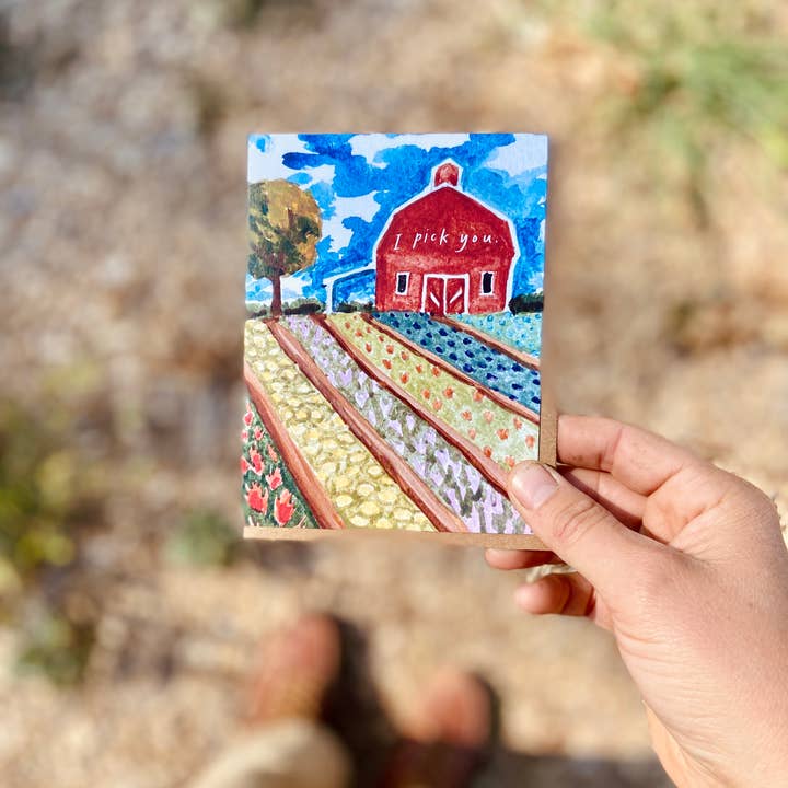 Little Salt Wagon - Vendita all'ingrosso Biglietti d'amore - Biglietto «I Pick You Barn Garden Farm Homestead»6