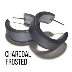 Leetie Lovendale - Wholesale Hoop Earrings - Wide Classic Frosted Hoop Earrings - Clara