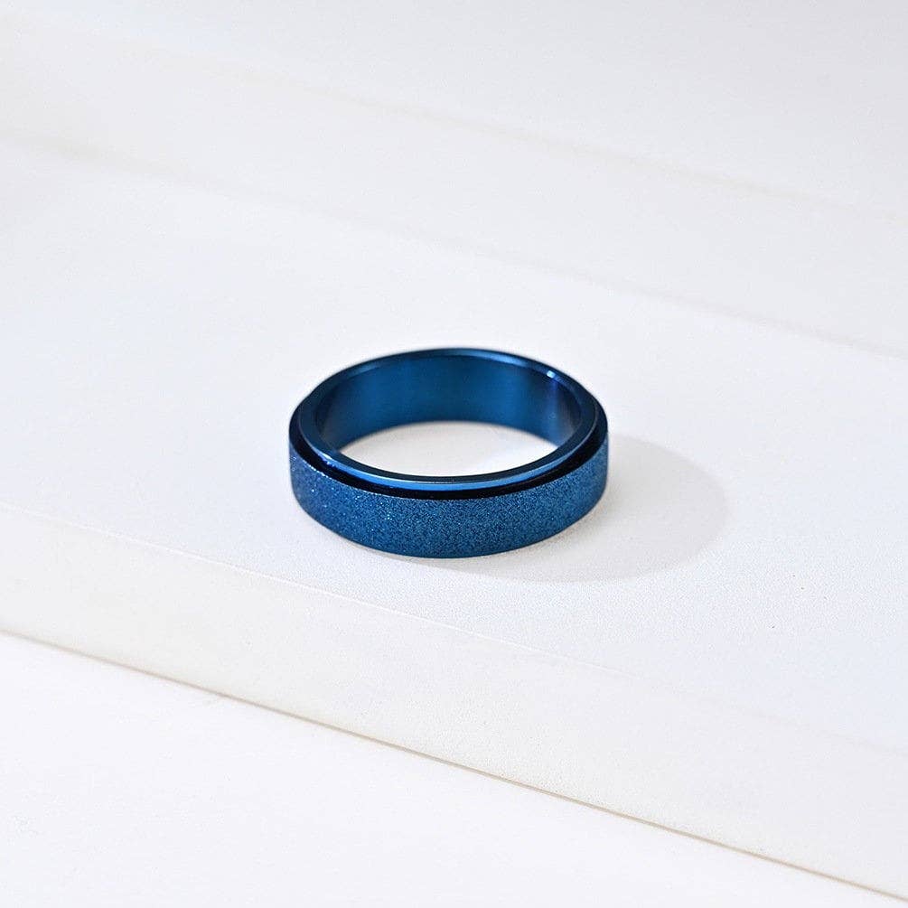 Perimade & Co. LLC - Wholesale Band/Stacked Ring - Rainbow Chrome Fidget Spinner Band Ring in Stainless Steel4