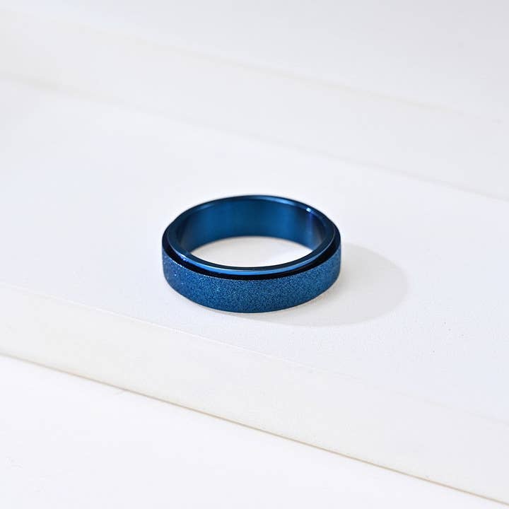 Perimade & Co. LLC – wholesale Band/stacked ring – Rainbow Chrome Fidget Spinner Band Ring in Stainless Steel4