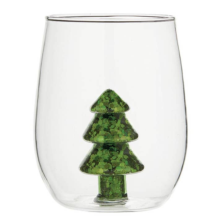 Figurine Wine Glass - Glitter Tree for wholesale by Slant Collections by Creative Brands