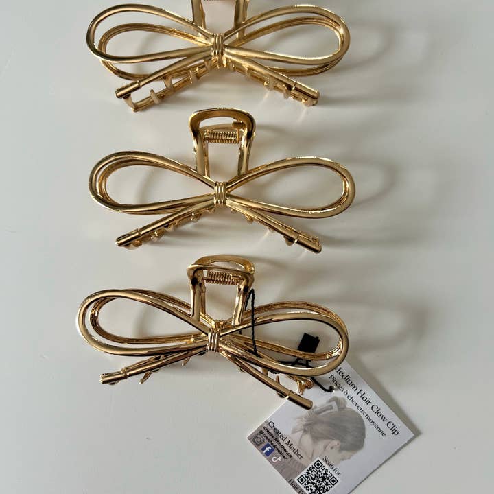 Created Mother - Vente Pince à cheveux – femme - Pince à cheveux en métal moyen en forme d'arc