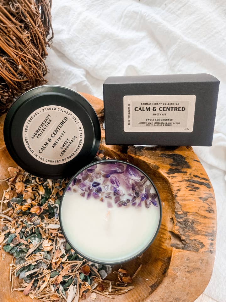 INTENTION CANDLE - CALM & CENTRED for wholesale by Boho Tranquility Co