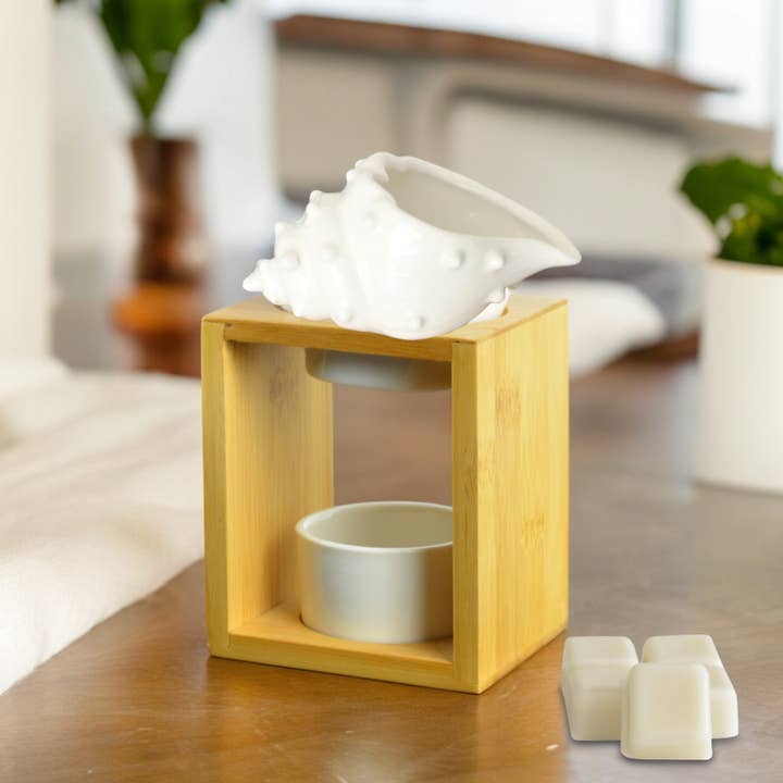 Zen'ArĂ´me - Wholesale Oil Warmer - Scented wax burner - bamboo / Shell ceramic6