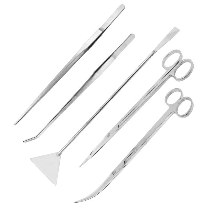 Kit de ferramentas Aquascape de aço inoxidável longo para aparar plantas de aquários de água salgada, tanques de peixes, terrários e outras tendências em Compre aquários B2B. Devoluções gratuitas e condições de pagamento a 60 dias na Faire na Faire.