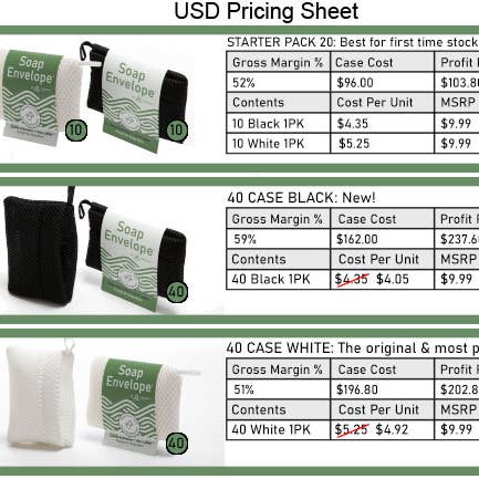 Soap Envelope (by Cycle Air) - Wholesale Soap Pouch/Sack/Bag - Soap Envelope - pouch for bar soap (Starter Pack 20)