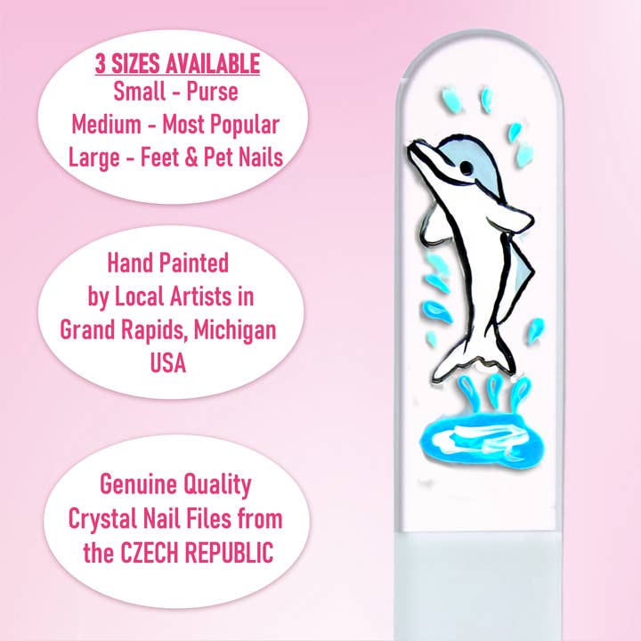 Classy Nail Files – Engroshandel Neglefil – Delfin Havliv Dyr Håndmalet Tjekkisk Krystal Neglefil3