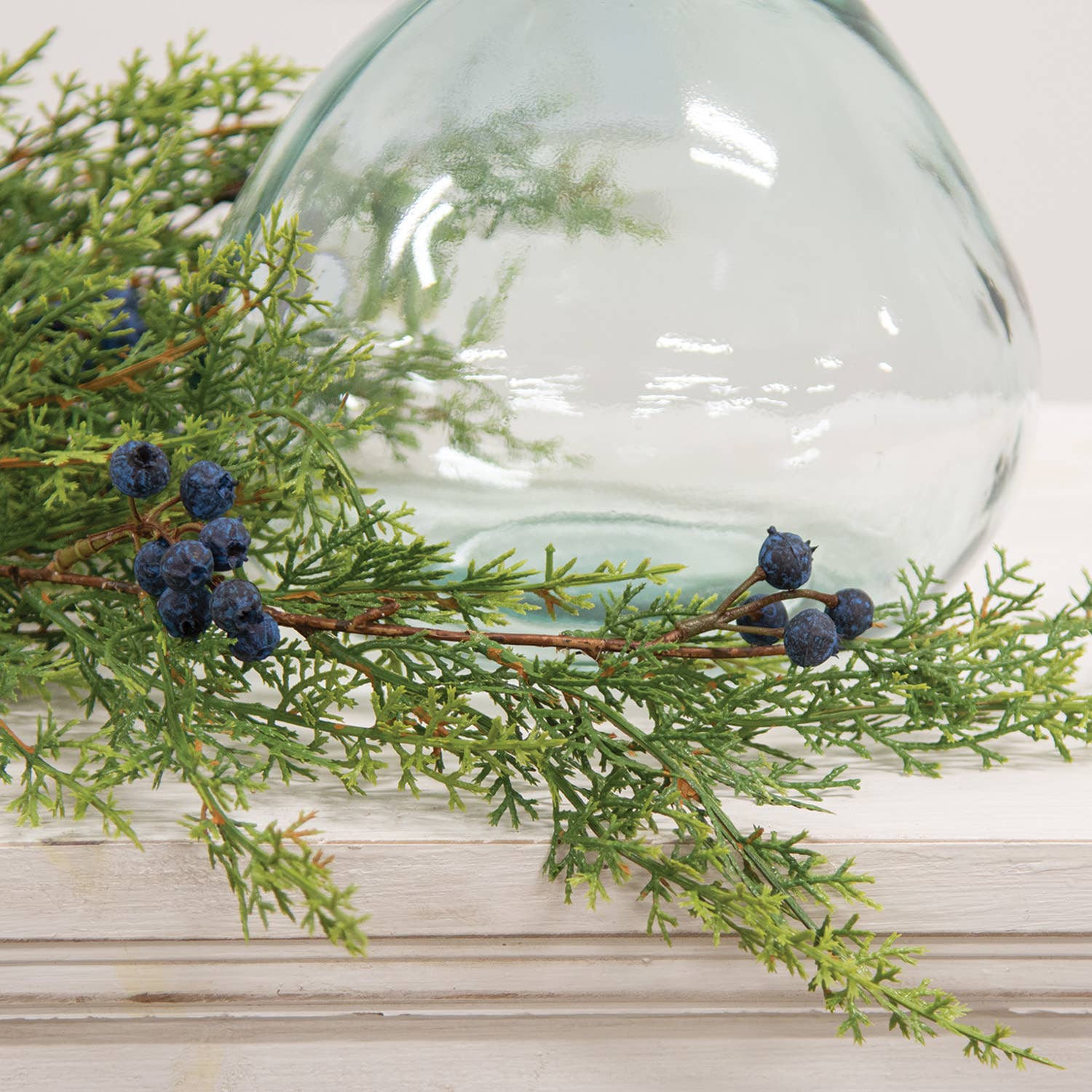 Saybrook Lane - Wholesale Artificial Plant - Blue Berry & Cedar Hanging Bush, 27"2
