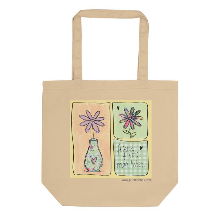 Friend First Eco Tote Bag for wholesale by Printed Hugs