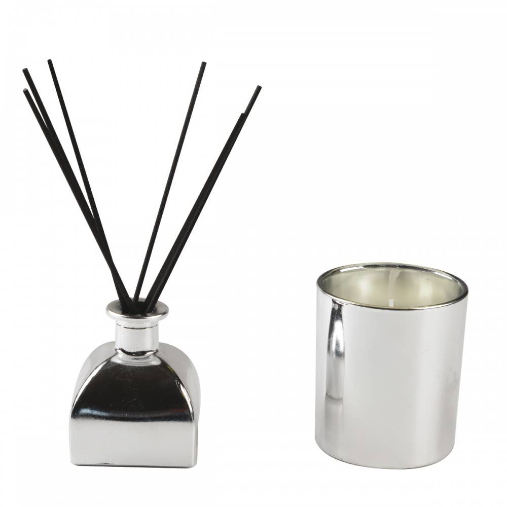 AULICA – wholesale Burkljus – Ljus- och doftset i silver med fresiadoft0