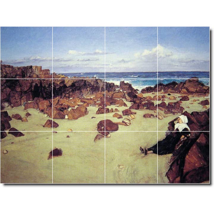 Väggplattmural i keramik vid vattnet - Bretagnes kust för wholesale av Picture-Tiles.com