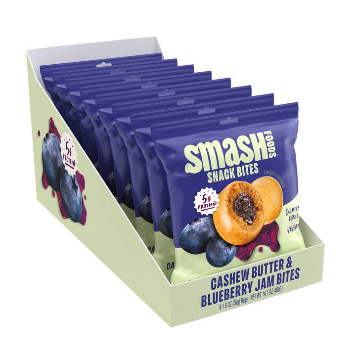 Smash Foods - Wholesale Snack Bar - Smash Snack Bites - Cashew Butter & Blueberry