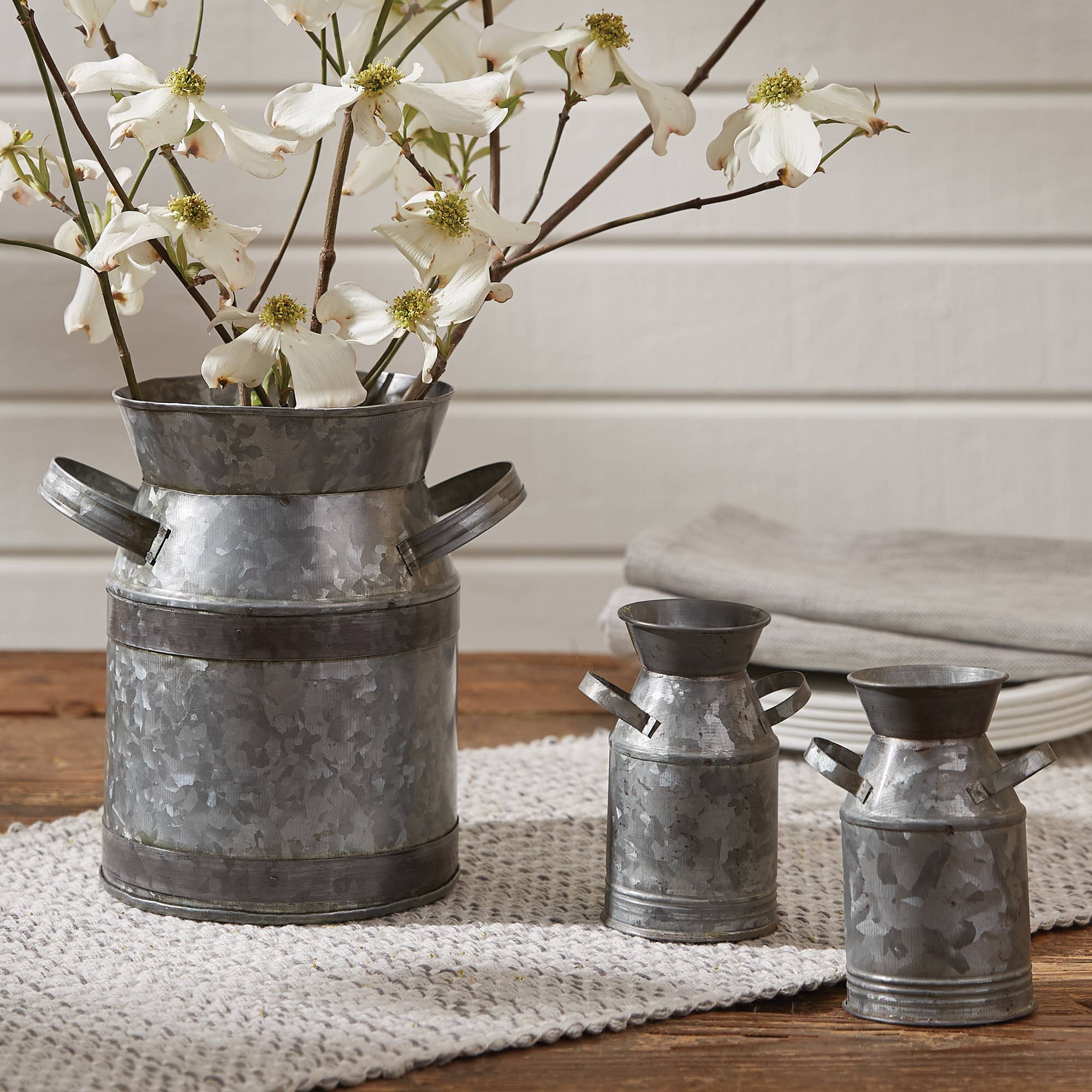 Park Designs – wholesale Salt & pepper shaker set – Galvanized Milk Can Salt & Pepper Set1