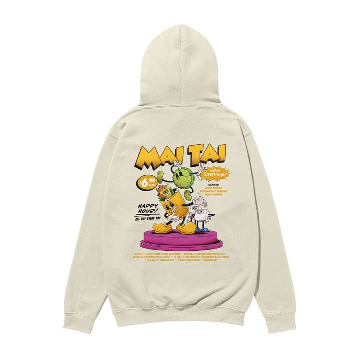 Mai Tai Heavyweight Organic Hoodie Stone for wholesale by Weekend Concept