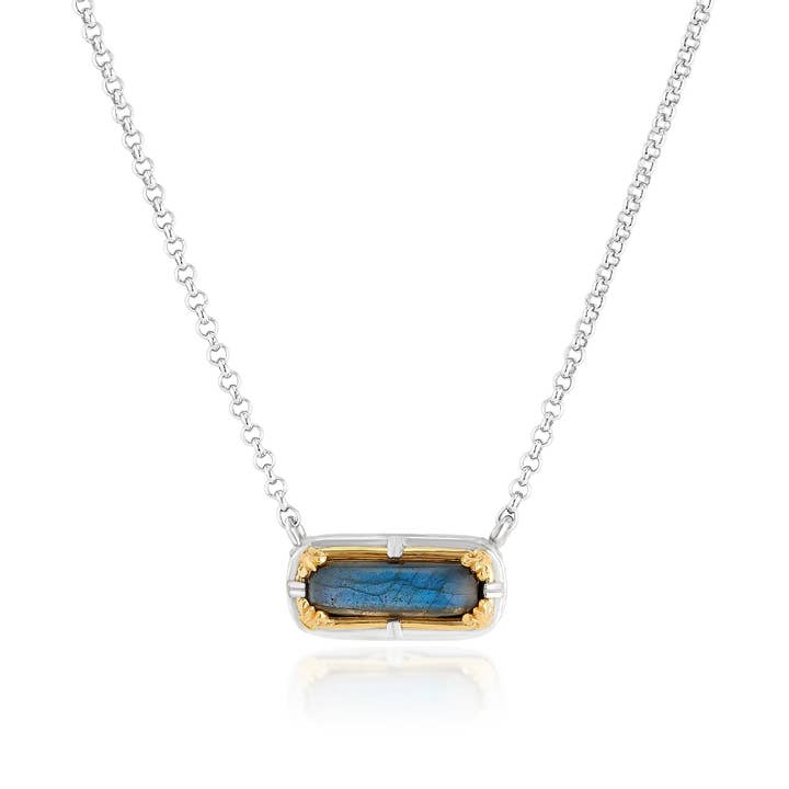 East-West Labradorite halskæde med 18k guld Vermeil for engroshandel hos Anatoli Jewelry