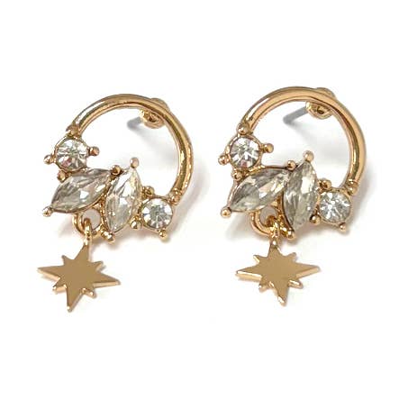 StarryNYC - Wholesale Dangle Earrings - Starburst Drop Stone Cluster Dangle Earrings0