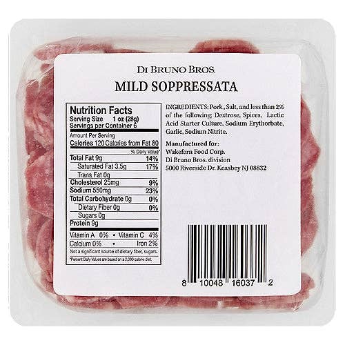 Di Bruno Bros. - Wholesale Salami - Mild Soppressata Sliced Coin Pack1