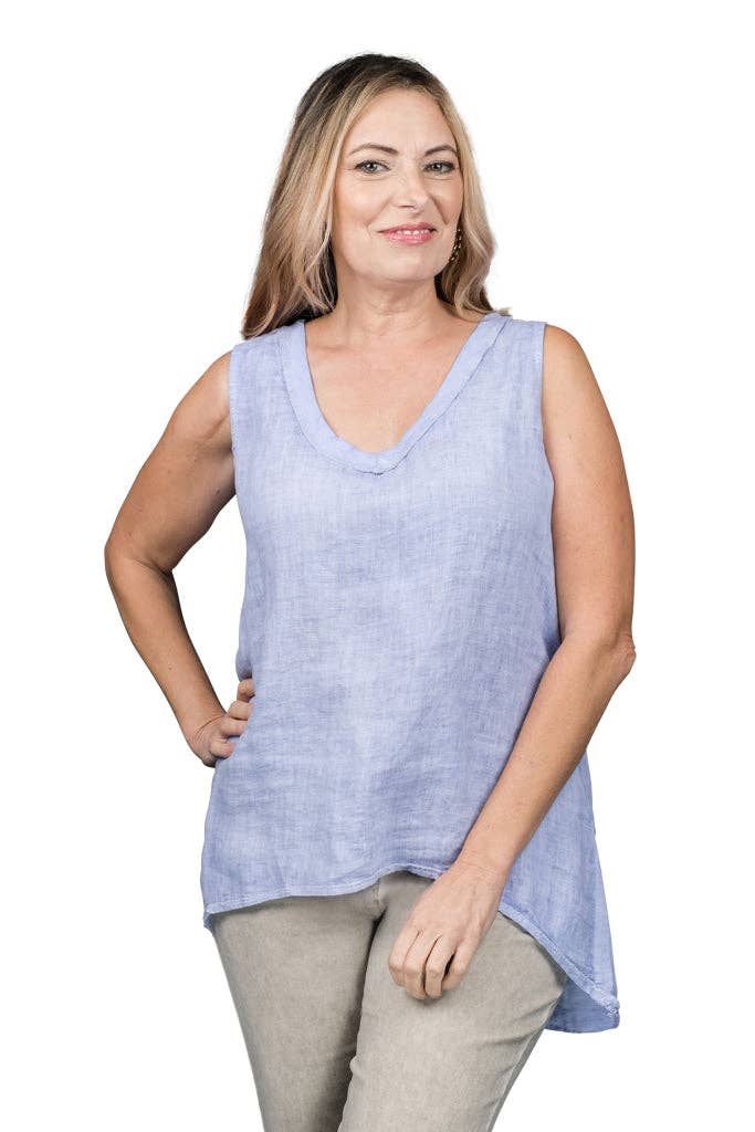 TINA Stephens Italy/Tees By Tina - Wholesale Tunic - Women's - Mona Linen Front/Cotton Back Tank (BT118)10