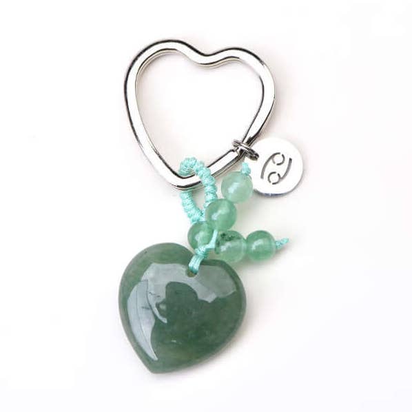 Cancer Birthstone Keyring (June 21 - July 22) for wholesale by Psychic Sisters