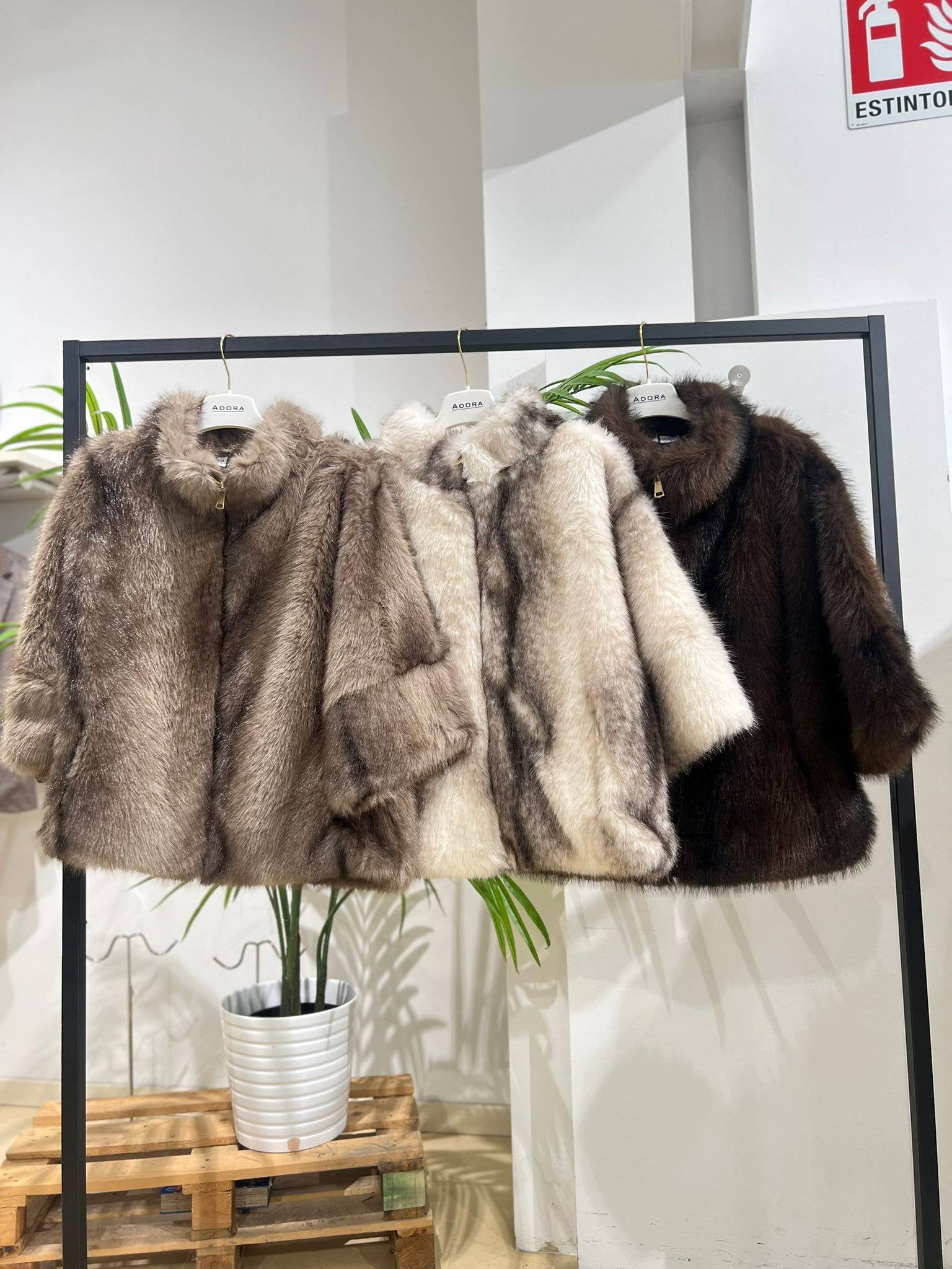 ADORA – wholesale Jacket – Women's – Eco fur jacket with zip closure0