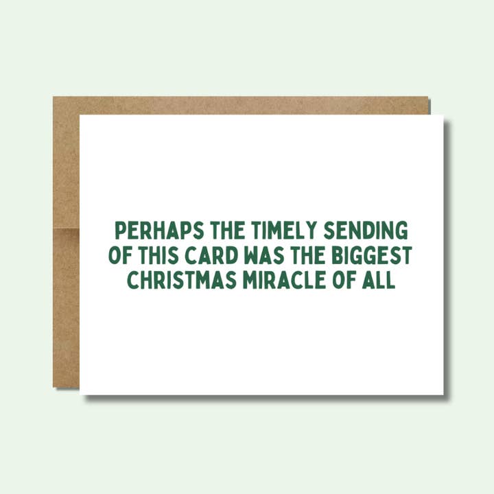 Hilarische kerstkaart | Tijdige, op tijd, vroege kaart voor wholesale door Raisin Spirits