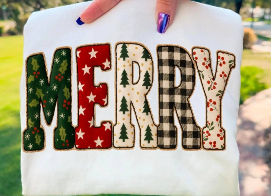 4 little hearts - Vente Sweat-shirt à imprimés – femme - Sweat-shirt de Noël patchwork joyeux2