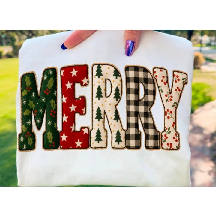 4 little hearts - Vente Sweat-shirt à imprimés – femme - Sweat-shirt de Noël patchwork joyeux2