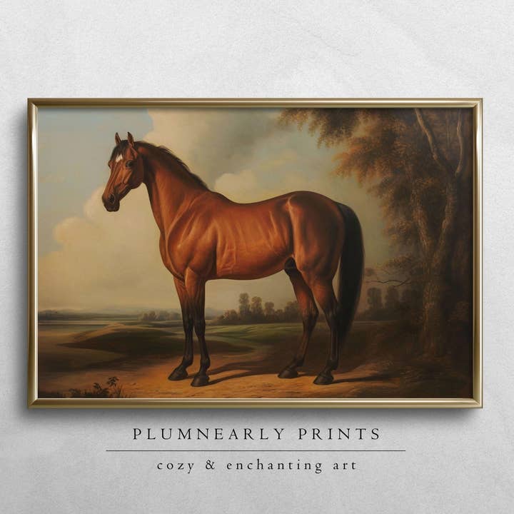 Vintage Horse Portrait Oil Painting Fine Art Print Poster 2 for wholesale by Plumnearly Prints