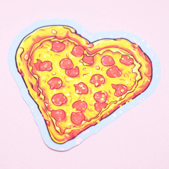 Holographic Pizza My Heart Sticker - Foodie Sticker - V Day and other Purchase Wholesale 1 l glass bottles. Free Returns & Net 60 Terms on Faire trending on Faire.