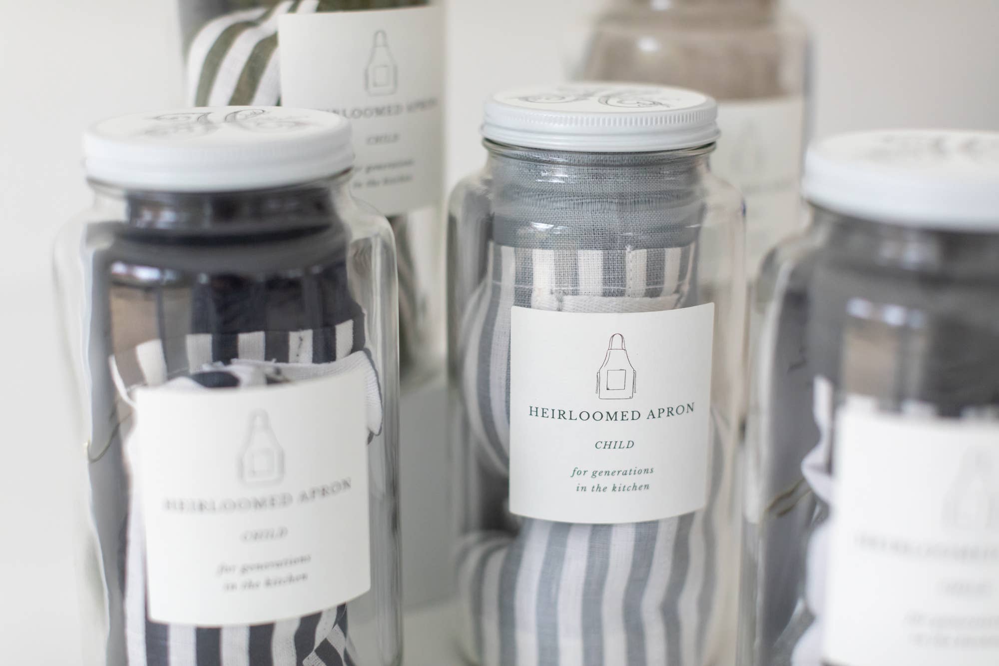 Heirloomed Collection - Wholesale Apron - Kids - Keepsake Jar Linen Child Apron Pewter4