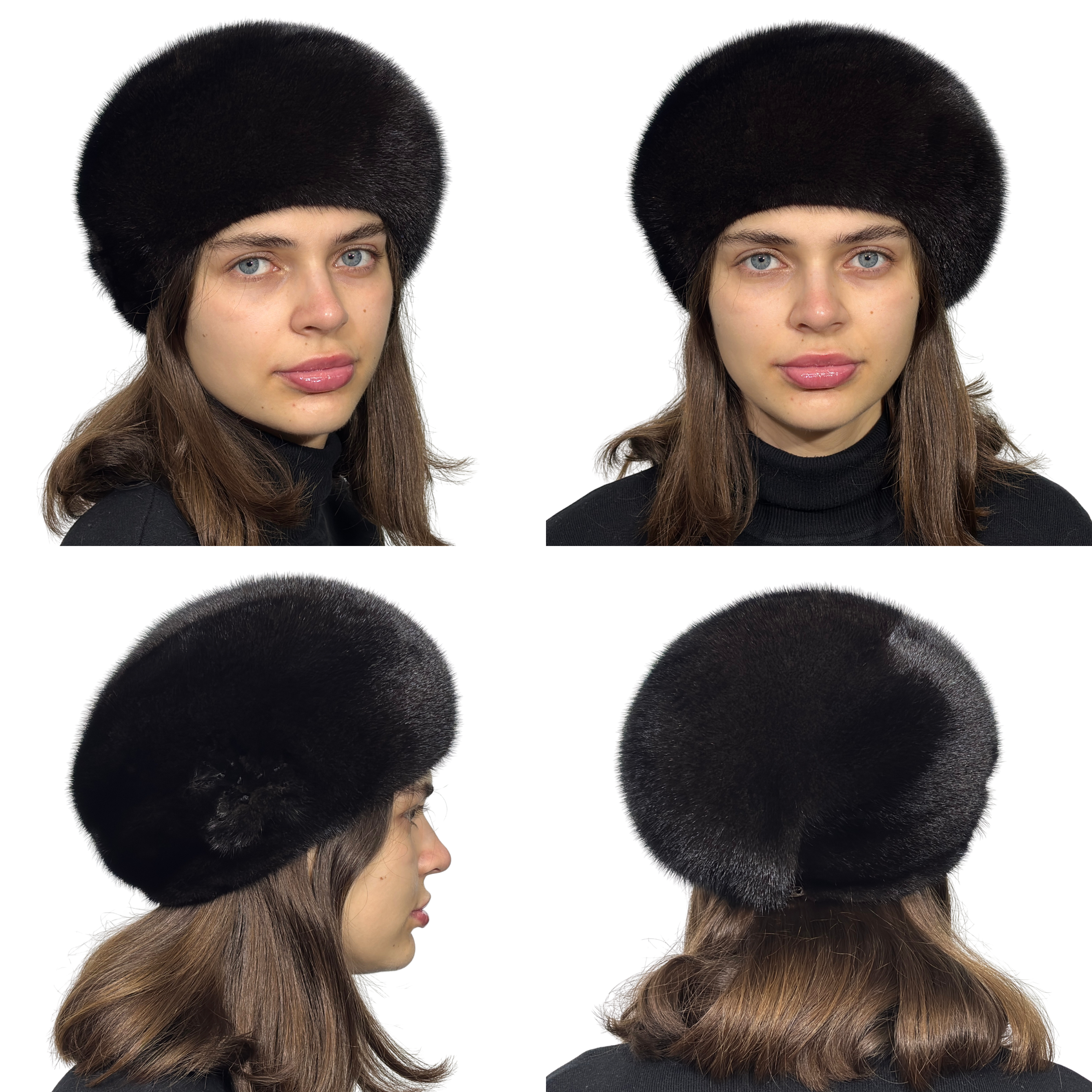 FurStyleUa – wholesale Basker - Dam – Damernas pälsbasker vinter äkta päls hatt stil minkbasker8