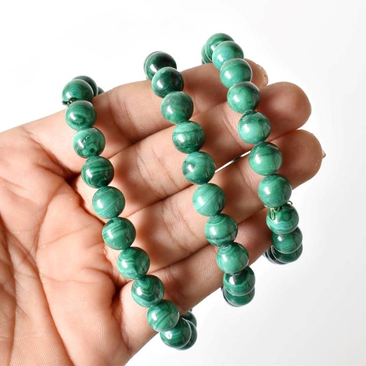 Soothing Crystals - Vente Bracelet de perles - Bracelet de guérison | Malachite synthétique | Bracelet en pierres précieuses5