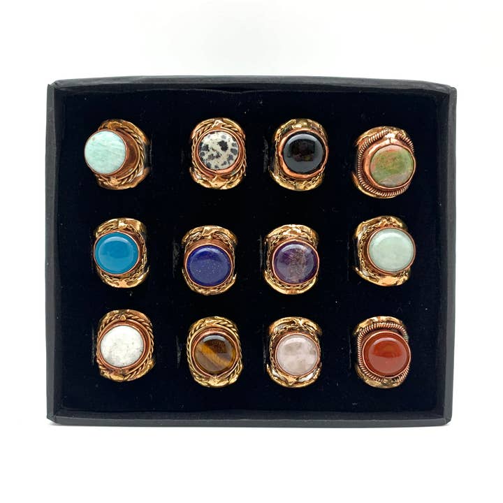 Caixa de anel de pedra essencial Janya por atacado de Anju Jewelry