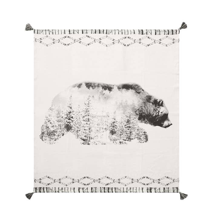SALE Bear Forest Wildlife Throw Blanket for wholesale by C&F Home