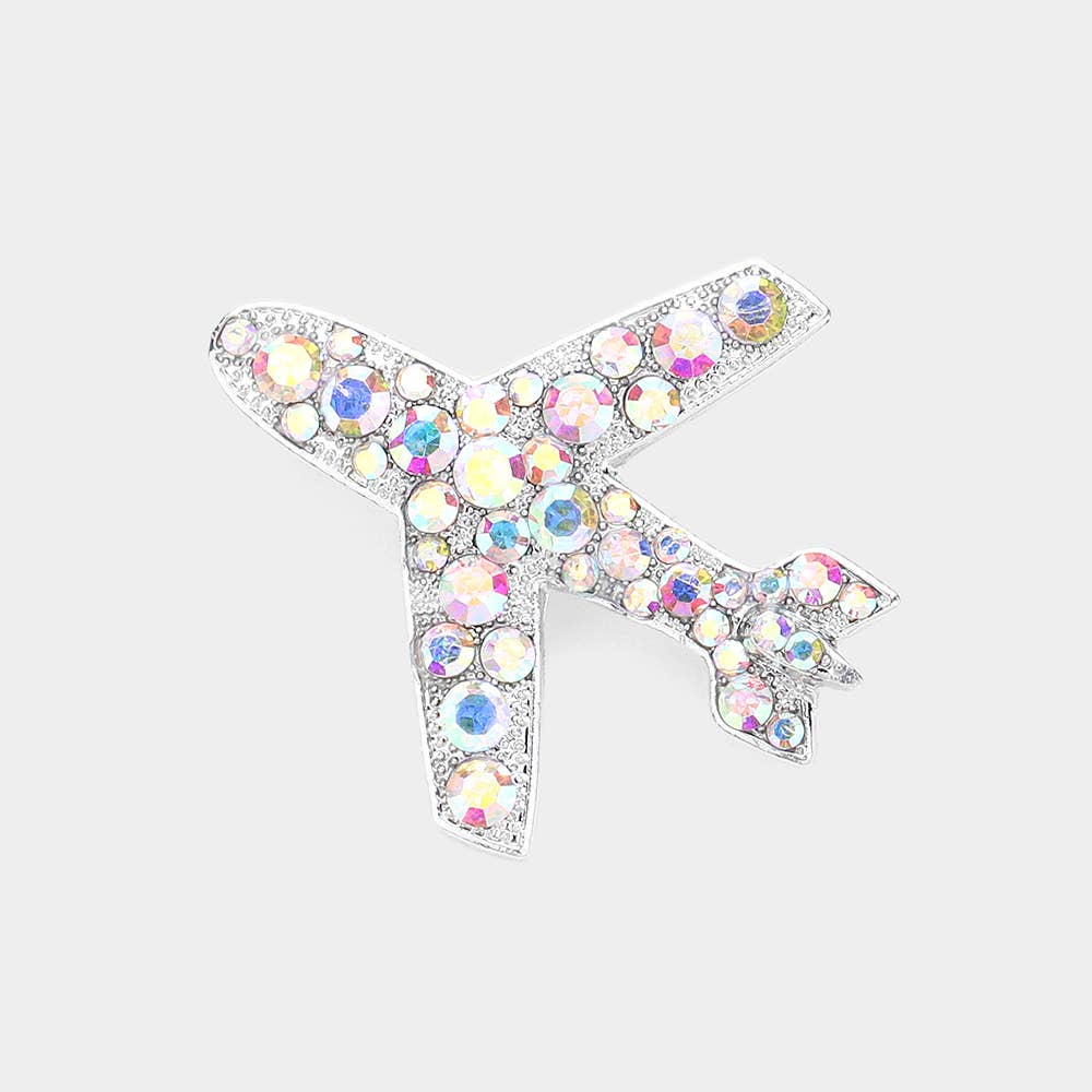 Sensibling Corp. - Wholesale Brooch - Stone Embellished Airplane Pin Brooch2
