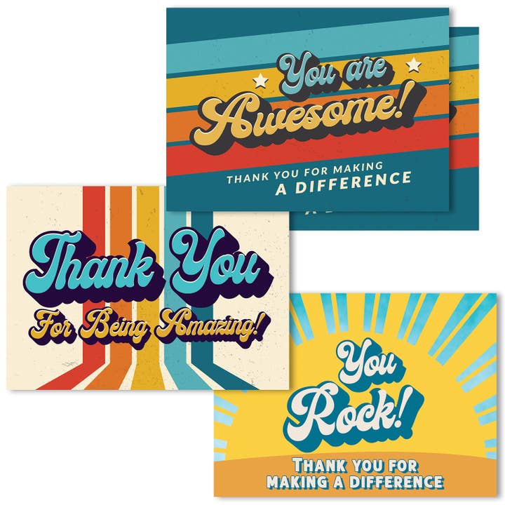 200 Appreciation Postcards - Retro 4"x6” Thank You Cards for wholesale by T Marie