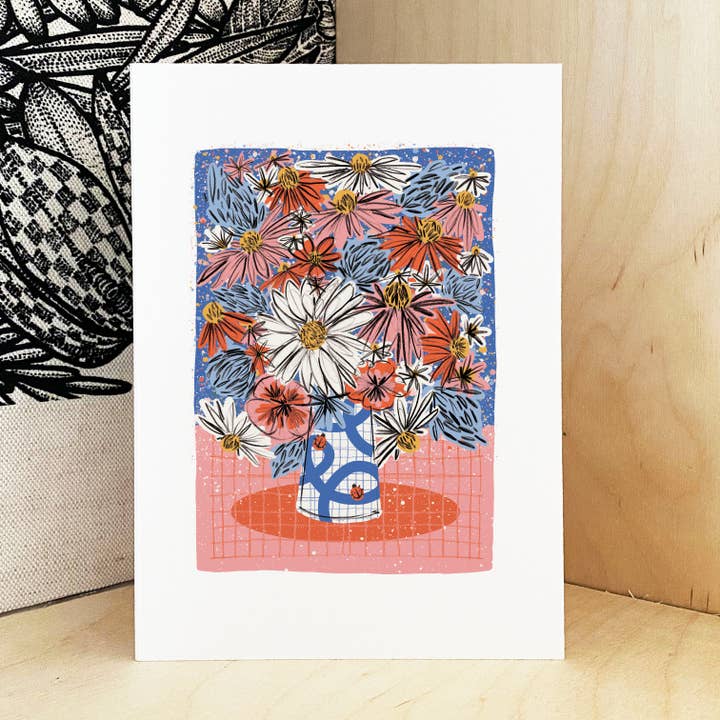 Big Vase Print A3 / Vibrant Art / Floral Wall Art for wholesale by Aimee Mac Illustration / Stationery & Prints