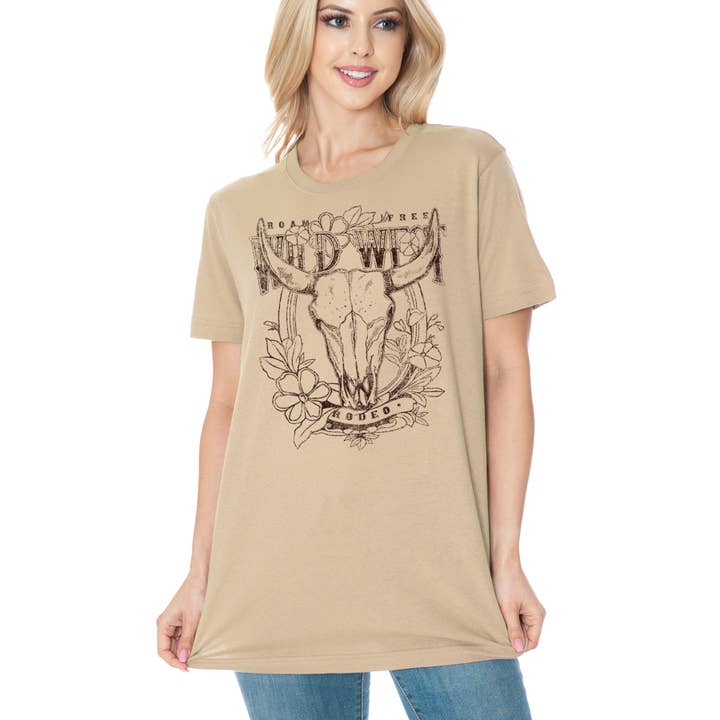Amused by Blue - Wholesale Screen Printed T-Shirt - Women's - WILD WEST RODEO