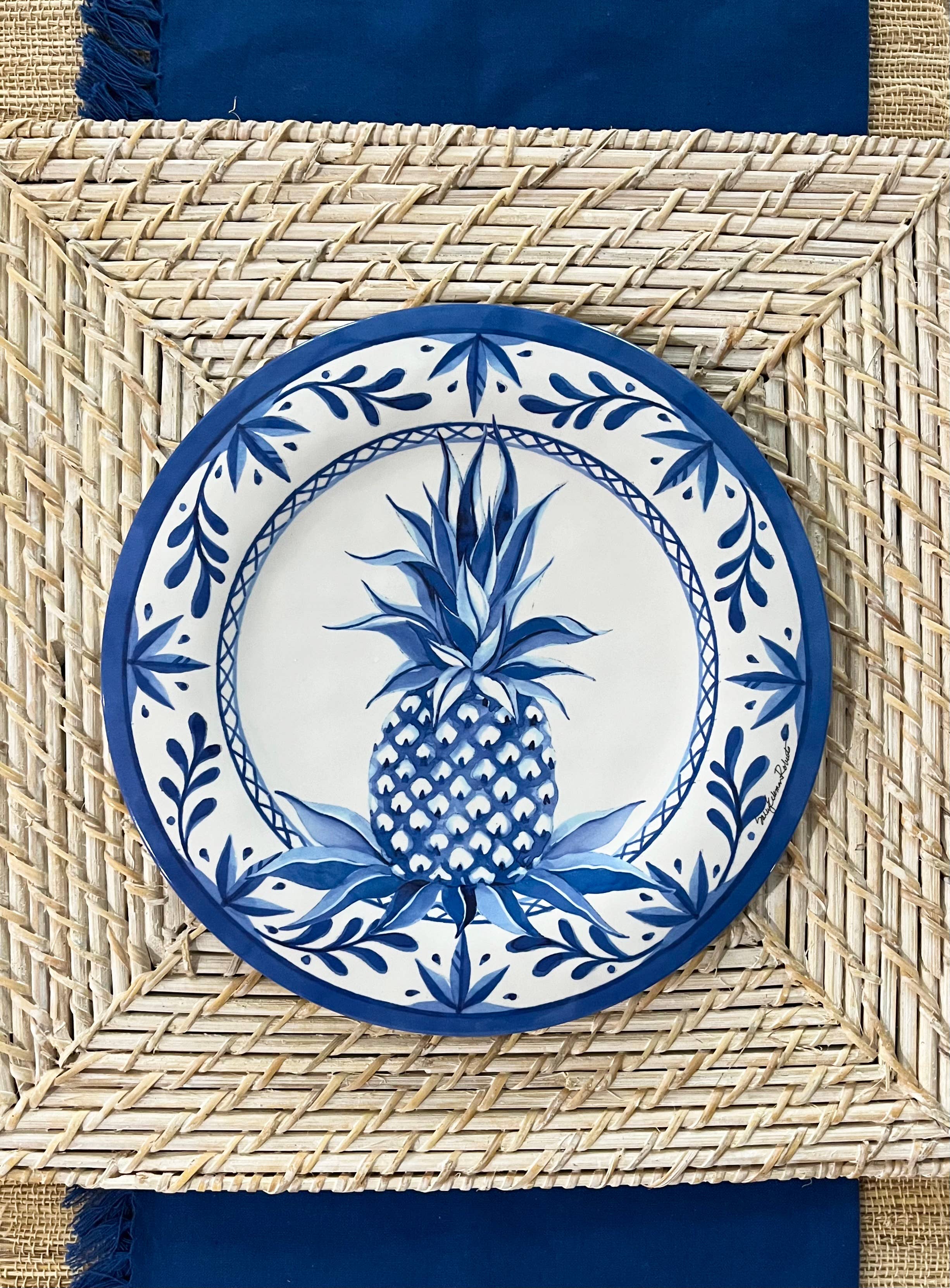 Bamboo Table - Vente Assiette - Assiette à dîner en bambou Blue Pineapple3