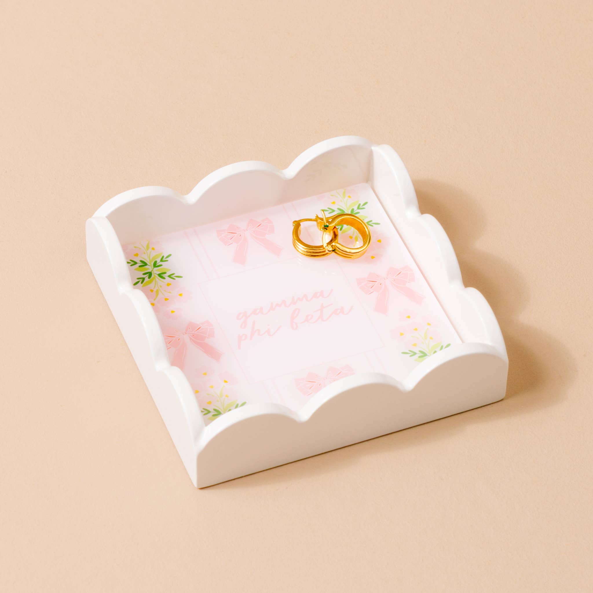 The Darling Effect - Wholesale Keychain - Women's - Sorority Scallop Trinket Tray - 19 Chapters Available8