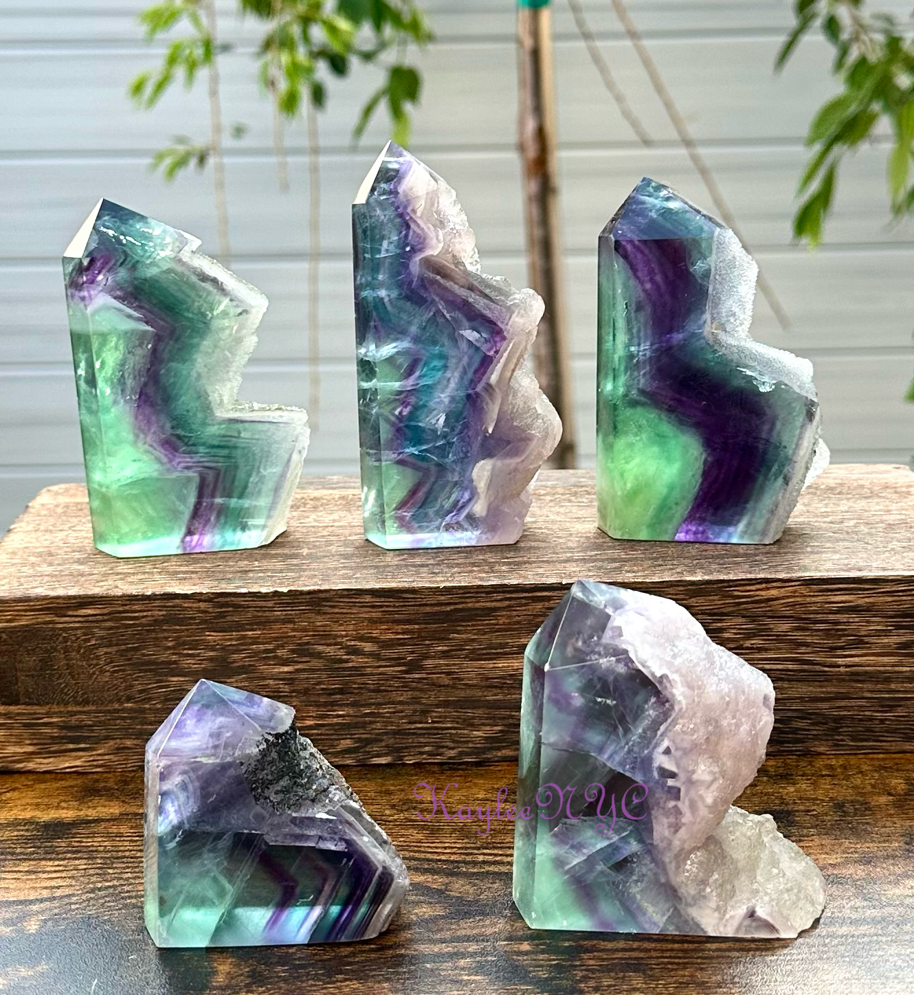 KayleeNYC - Wholesale Spiritual Stone/Crystal - 3-5 PCs Natural Fluorite Obelisk Point Crystal Energy6