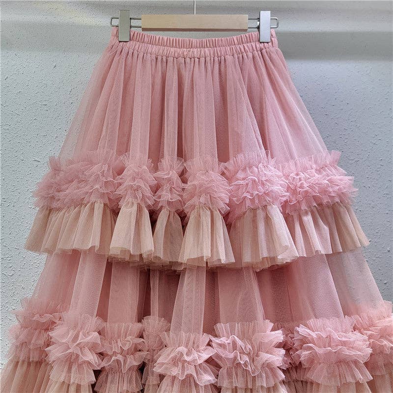 Sanyao Fashion – wholesale Skirt – Women’s – M241 Whipped Ruffle Dream Skirt – Layered A-Line Tutu4