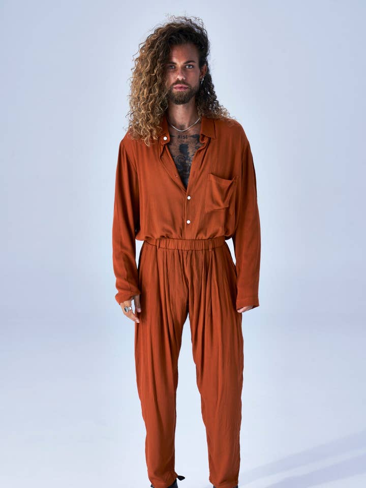 Camicia boho color caramello per la vendita all'ingrosso da parte di wildsky