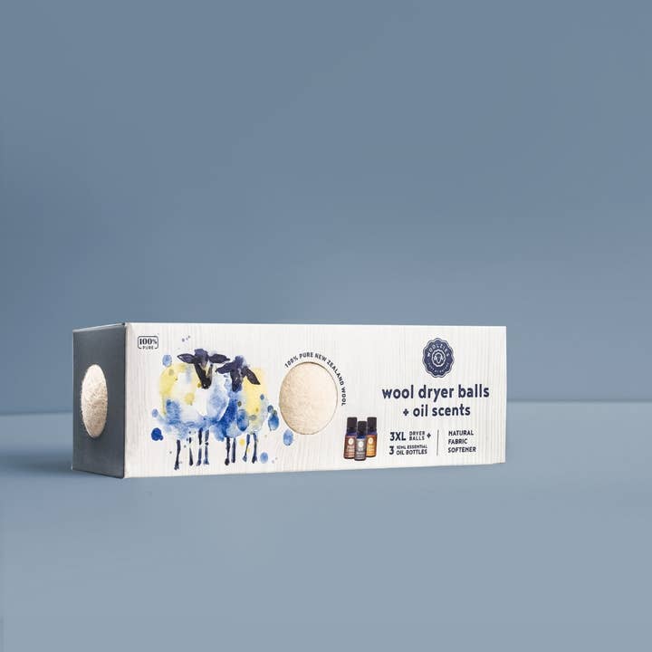 Woolzies - Wholesale Dryer Balls - Wool Dryer Balls Set of 3 + 3 Laundry Essential oils0